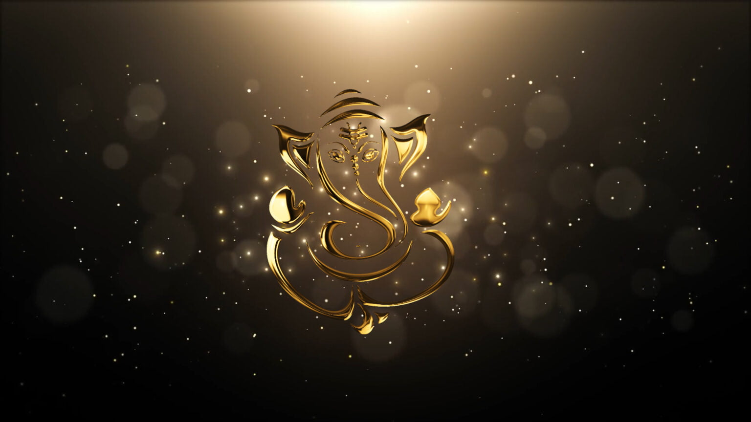 4K Shree Ganesh Animated Golden Intro Footage For Wedding Free Download 