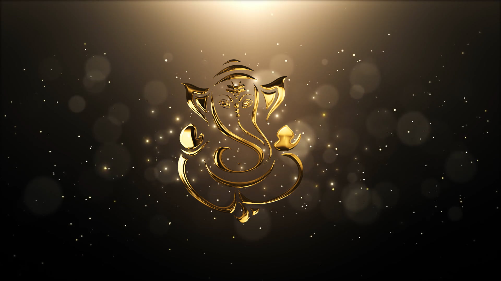 4K Shree Ganesh Animated Golden Intro Footage For Wedding Free Download  Vol-4
