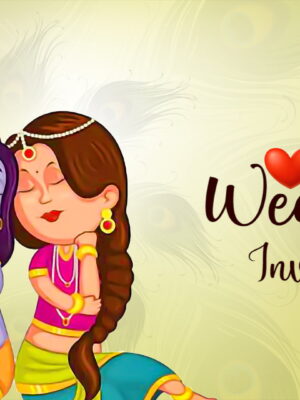 02 Wedding Invitation/Save The Date | e-Card & WhatsApp Invitation | Radha Krishna Style Hindu e-Card