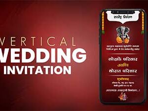 Red grunge background Floral Wedding Invitation Video Project for PR Users